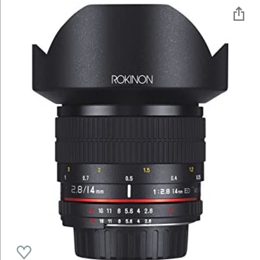 14mm Ultra Wide Angle Fixed Lens w/ Built-in AE Chip for Nikon